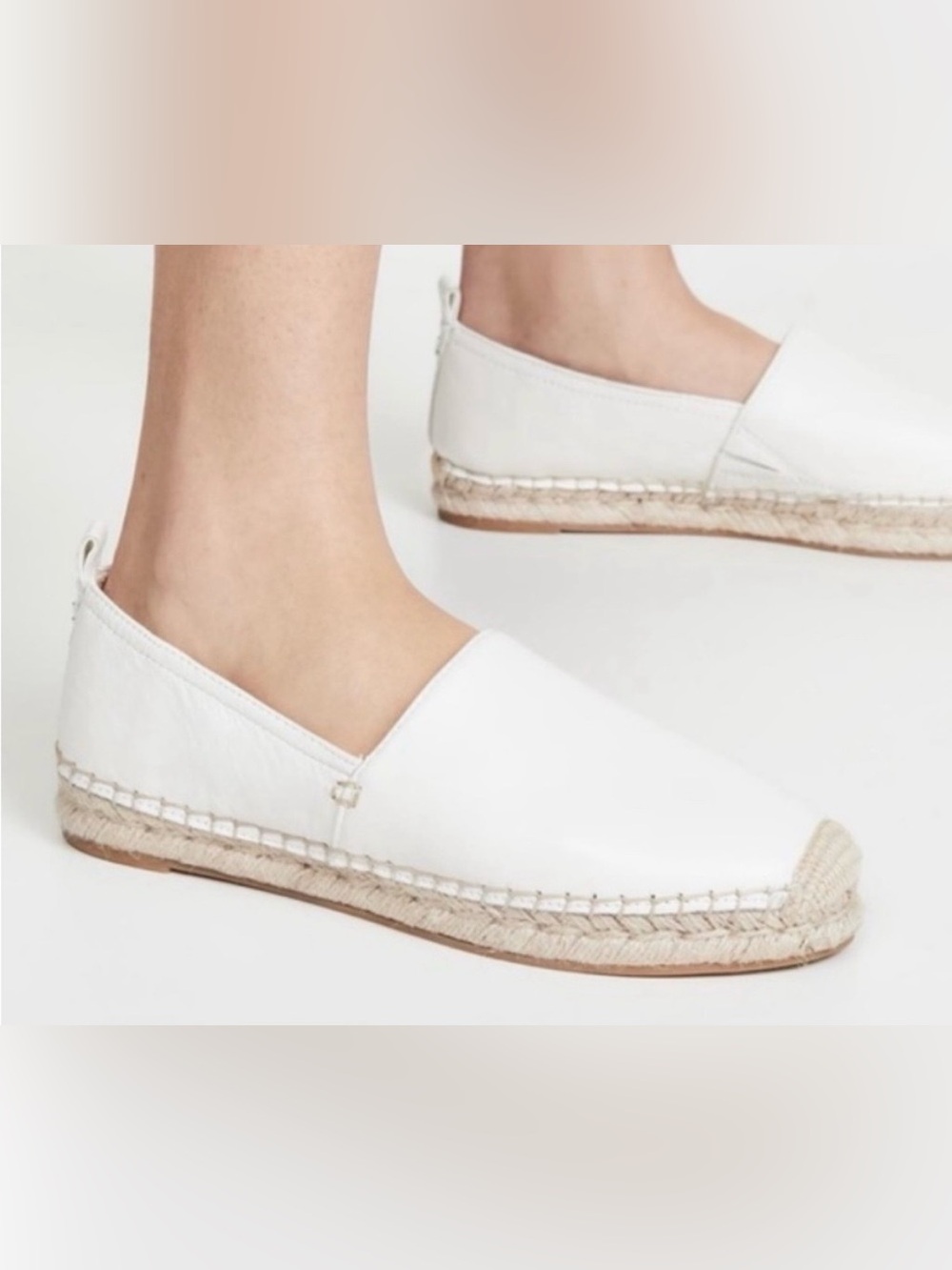 Sam Edelman White Espadrille Slip-On Flats